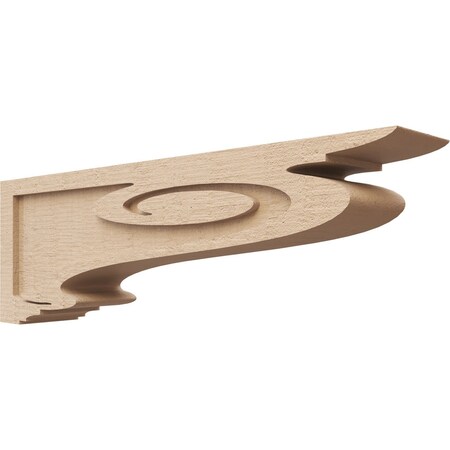 Ekena Millwork 5"W x 30"D x 10"H Thin Scroll Rough Cedar Woodgrain TimberThane Corbel, Primed Tan CORUR05X30X10SCRRCPR